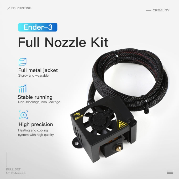 Creality 24V 40W Extruder Komplettdüse Hot-End-Kit mit Düse Extruder+Kühlventilator+Gehäuse für Ender-3 3D-Drucker