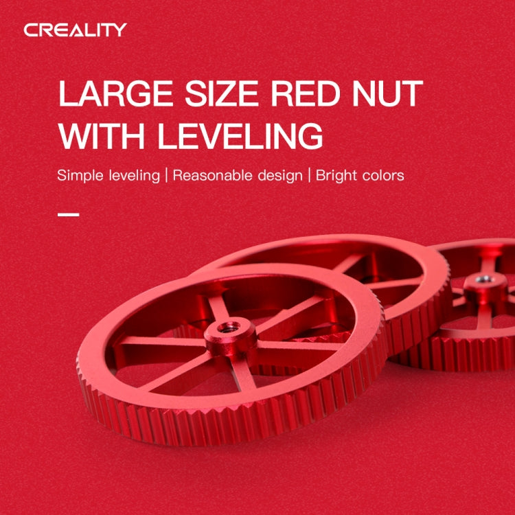 Creality Metall Rote Handverschraubte Nivelliermutter für Ender-3 / Ender-3 Pro / Ender-3 V2 / CR-10 Pro V2 3D-Drucker