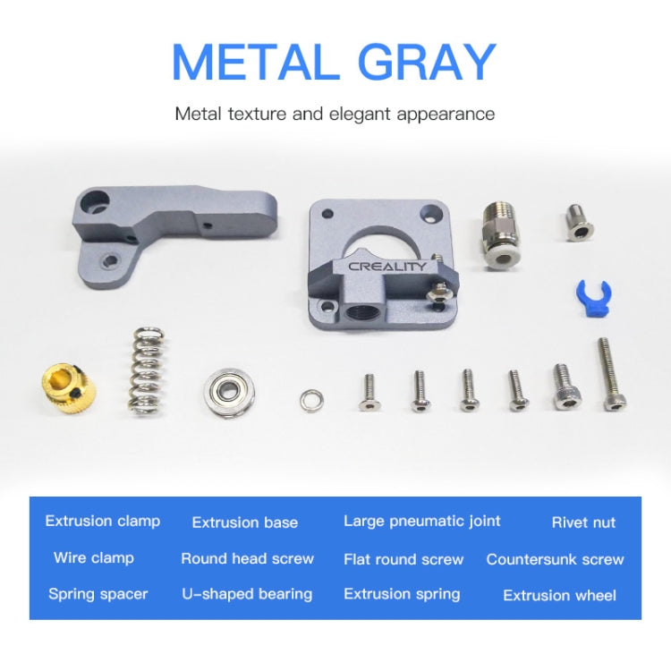 Creality All-Metal Silberner Block Bowden-Extruder-Kit für Ender-3 / Ender-3 Pro / Ender-3 V2 / CR-10 Pro V2 3D-Drucker