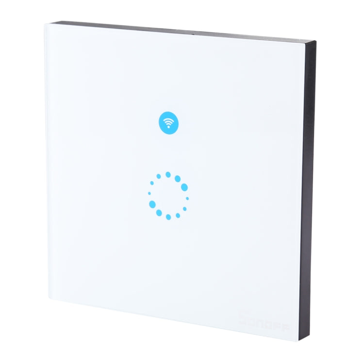 Sonoff Touch 86mm 1-fach gehärtetes Glas-Panel Wandschalter Smart Home Licht-Touch-Schalter, kompatibel mit Alexa und Google Home, AC 90V-250V 400W 2A, 86mm