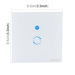 Sonoff Touch 86mm 1-fach gehärtetes Glas-Panel Wandschalter Smart Home Licht-Touch-Schalter, kompatibel mit Alexa und Google Home, AC 90V-250V 400W 2A, 86mm