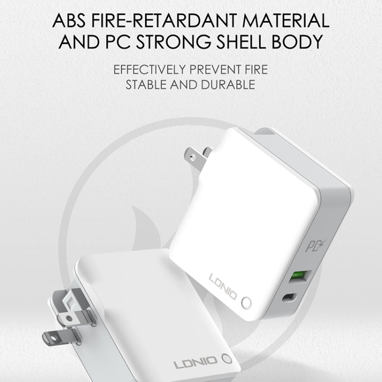 LDNIO A4403C 30W PD + Auto-ID faltbares Schnellreise-Ladegerät mit 1m 8-Pin-Kabel, AU-Stecker, mit 8-Pin-Kabel, 30W mit 8-Pin-Kabel