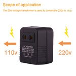 220V zu 110V 50W AC Stromsteckdosenadapter, EU/US-Stecker zu US-Stecker, 220V zu 110V 50W