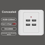 5V 3.1A 4-Port-USB-Wandladegerät-Adapter-Dockingstation-Steckdosenleiste, 36V Eingang, 4 Ports USB 2.0