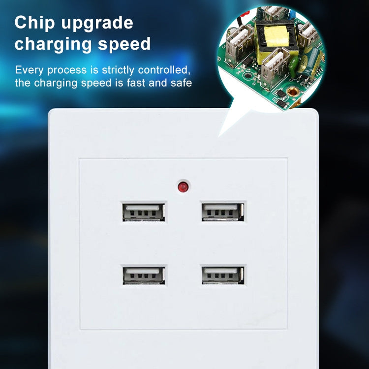 5V 3.1A 4-Port-USB-Wandladegerät-Adapter-Dockingstation-Steckdosenleiste, 36V Eingang, 4 Ports USB 2.0