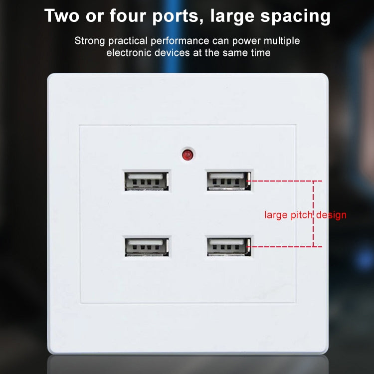 5V 3.1A 4-Port-USB-Wandladegerät-Adapter-Dockingstation-Steckdosenleiste, 36V Eingang, 4 Ports USB 2.0