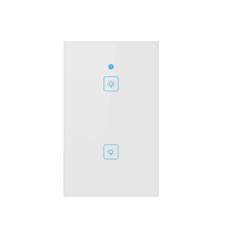 WS-US-02 EWeLink APP & Touch-Steuerung 2A 2-fach Gehärtetes Glas Panel Intelligenter Wandschalter, AC 90V-250V, US-Stecker, 2-fach