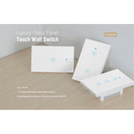 WS-US-02 EWeLink APP & Touch-Steuerung 2A 2-fach Gehärtetes Glas Panel Intelligenter Wandschalter, AC 90V-250V, US-Stecker, 2-fach