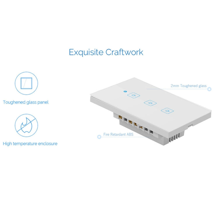 WS-US-02 EWeLink APP & Touch-Steuerung 2A 2-fach Gehärtetes Glas Panel Intelligenter Wandschalter, AC 90V-250V, US-Stecker, 2-fach