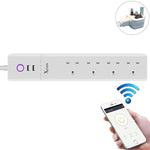 2 x USB-Anschlüsse + 4 x UK-Stecker WiFi Fernsteuerung Smart Steckdose Funktioniert mit Alexa & Google Home, Kabellänge: 1,8m, AC 90-265V, UK-Stecker, 4xUSB + 3xUK-Stecker(UK-Stecker)