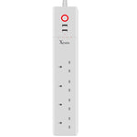 2 x USB-Anschlüsse + 4 x UK-Stecker WiFi Fernsteuerung Smart Steckdose Funktioniert mit Alexa & Google Home, Kabellänge: 1,8m, AC 90-265V, UK-Stecker, 4xUSB + 3xUK-Stecker(UK-Stecker)