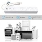 2 x USB-Anschlüsse + 4 x UK-Stecker WiFi Fernsteuerung Smart Steckdose Funktioniert mit Alexa & Google Home, Kabellänge: 1,8m, AC 90-265V, UK-Stecker, 4xUSB + 3xUK-Stecker(UK-Stecker)