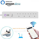 2 x USB-Anschlüsse + 4 x UK-Stecker WiFi Fernsteuerung Smart Steckdose Funktioniert mit Alexa & Google Home, Kabellänge: 1,8m, AC 90-265V, UK-Stecker, 4xUSB + 3xUK-Stecker(UK-Stecker)