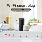 2 x USB-Anschlüsse + 4 x UK-Stecker WiFi Fernsteuerung Smart Steckdose Funktioniert mit Alexa & Google Home, Kabellänge: 1,8m, AC 90-265V, UK-Stecker, 4xUSB + 3xUK-Stecker(UK-Stecker)
