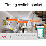2 x USB-Anschlüsse + 4 x UK-Stecker WiFi Fernsteuerung Smart Steckdose Funktioniert mit Alexa & Google Home, Kabellänge: 1,8m, AC 90-265V, UK-Stecker, 4xUSB + 3xUK-Stecker(UK-Stecker)