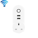 SA-002 2 USB-Anschlüsse + 1 EU-Steckdose WiFi Smart Steckdose, Kompatibel mit Alexa und Google Home, AC 110V-230V, EU-Stecker, UK-Stecker, US-Stecker