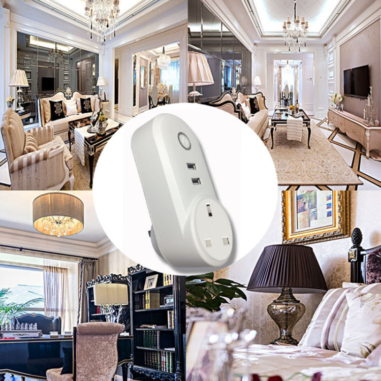 SA-002 2 USB-Anschlüsse + 1 EU-Steckdose WiFi Smart Steckdose, Kompatibel mit Alexa und Google Home, AC 110V-230V, EU-Stecker, UK-Stecker, US-Stecker