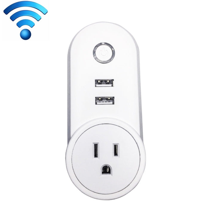 SA-002 2 USB-Anschlüsse + 1 EU-Steckdose WiFi Smart Steckdose, Kompatibel mit Alexa und Google Home, AC 110V-230V, EU-Stecker, UK-Stecker, US-Stecker