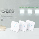 WS-EU-03 EWeLink APP & Touch-Steuerung 2A 3-fach gehärtetes Glas-Panel Smart Wand-Schalter, AC 90V-250V, EU-Stecker, 3-fach