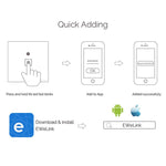 WS-EU-03 EWeLink APP & Touch-Steuerung 2A 3-fach gehärtetes Glas-Panel Smart Wand-Schalter, AC 90V-250V, EU-Stecker, 3-fach