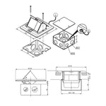 Versteckte Pop-up Aluminiumlegierung Computer Bodendose mit Unterputzdose, EU-Stecker
