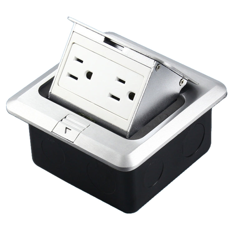 Versenkbare Pop-up-Computer-Bodensteckdose aus Aluminiumlegierung mit Deckel-Unterputzdose, US-Stecker