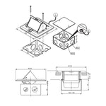 Versenkbare Pop-up-Computer-Bodensteckdose aus Aluminiumlegierung mit Deckel-Unterputzdose, US-Stecker