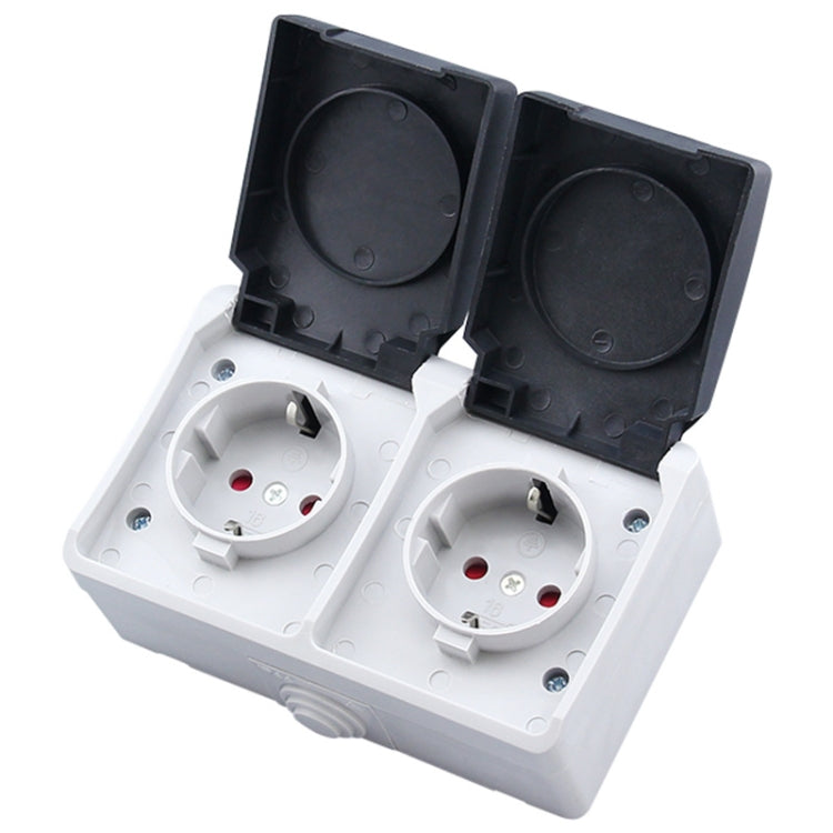 IP44 wasserdose Doppelanschluss-Steckdose mit Abdeckung, EU-Stecker