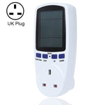 AC 230-250V 50Hz Max 13A LCD-Anzeige Energiemessgerät Watt Volt Spannung Leistungsanalysator Automatischer Stromverbrauchsmonitor Analysator Leistung, UK-Stecker, AC 230-250V UK-Stecker