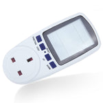 AC 230-250V 50Hz Max 13A LCD-Anzeige Energiemessgerät Watt Volt Spannung Leistungsanalysator Automatischer Stromverbrauchsmonitor Analysator Leistung, UK-Stecker, AC 230-250V UK-Stecker