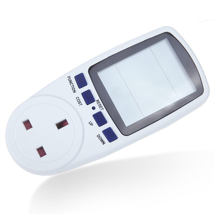 AC 230-250V 50Hz Max 13A LCD-Anzeige Energiemessgerät Watt Volt Spannung Leistungsanalysator Automatischer Stromverbrauchsmonitor Analysator Leistung, UK-Stecker, AC 230-250V UK-Stecker