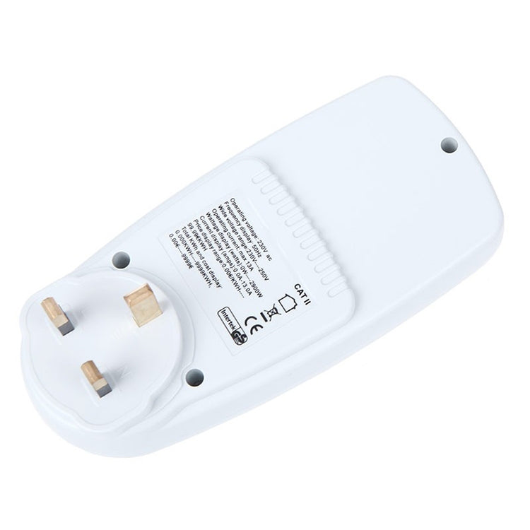 AC 230-250V 50Hz Max 13A LCD-Anzeige Energiemessgerät Watt Volt Spannung Leistungsanalysator Automatischer Stromverbrauchsmonitor Analysator Leistung, UK-Stecker, AC 230-250V UK-Stecker