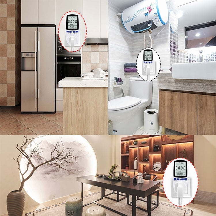 AC 230-250V 50Hz Max 13A LCD-Anzeige Energiemessgerät Watt Volt Spannung Leistungsanalysator Automatischer Stromverbrauchsmonitor Analysator Leistung, UK-Stecker, AC 230-250V UK-Stecker