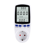 AC 230V 50Hz Max 16A LCD-Anzeige Energiemessgerät Watt Volt Spannung Leistungsanalysator Automatischer Stromverbrauchsmonitor Analysator Leistung, EU-Stecker, AC 230V EU-Stecker
