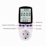 AC 230V 50Hz Max 16A LCD-Anzeige Energiemessgerät Watt Volt Spannung Leistungsanalysator Automatischer Stromverbrauchsmonitor Analysator Leistung, EU-Stecker, AC 230V EU-Stecker