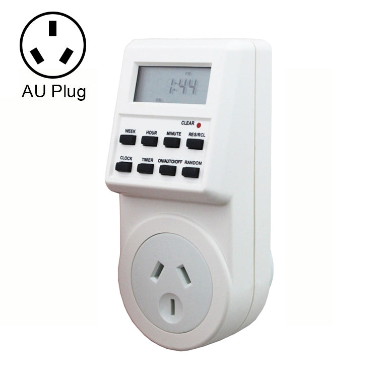 AC 240V Smart Home Steckdose mit LCD-Anzeige Uhr Sommerzeitfunktion 12/24 Stunden umschaltbare Zeitschaltuhr Steckdose, AU-Stecker, AC 240V AU-Stecker