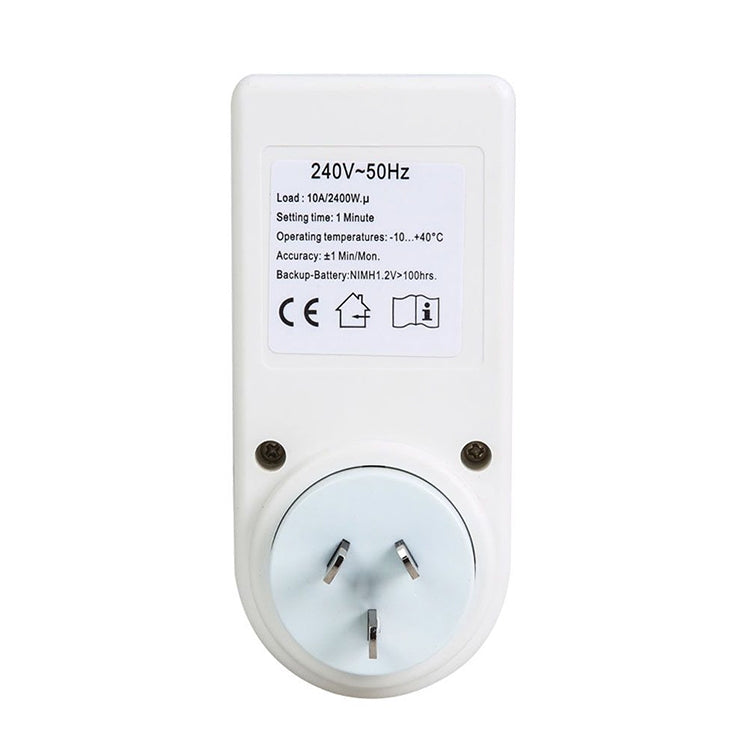 AC 240V Smart Home Steckdose mit LCD-Anzeige Uhr Sommerzeitfunktion 12/24 Stunden umschaltbare Zeitschaltuhr Steckdose, AU-Stecker, AC 240V AU-Stecker