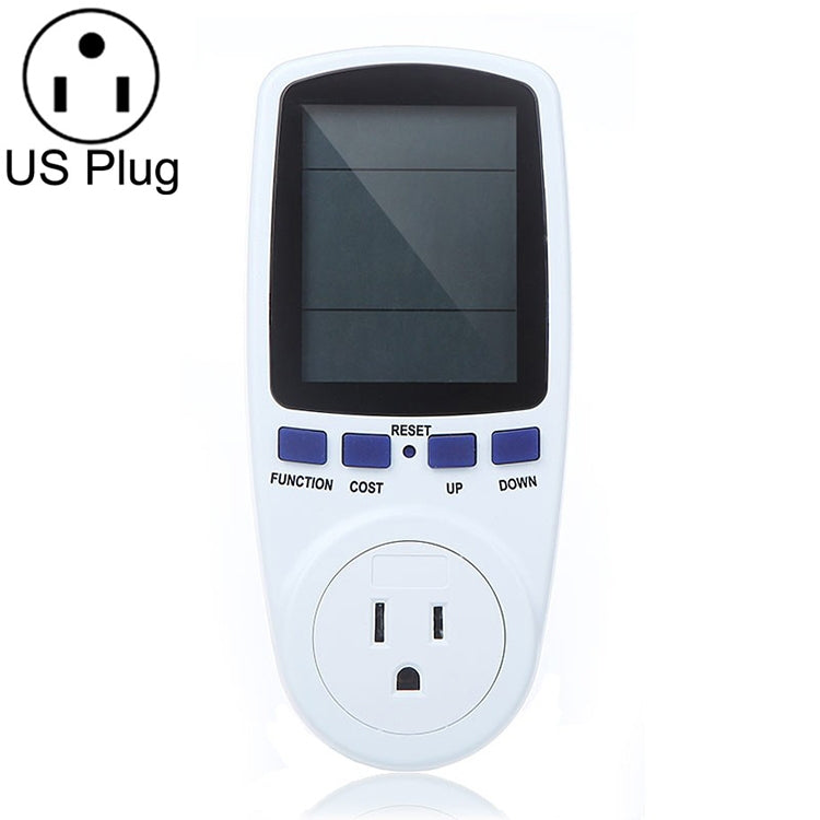 AC 120V 60Hz Max 15A LCD-Anzeige Strommessgerät Energie Watt Ampere Volt Stromverbrauchsmonitor Analysator, US-Stecker, AC 120V US-Stecker