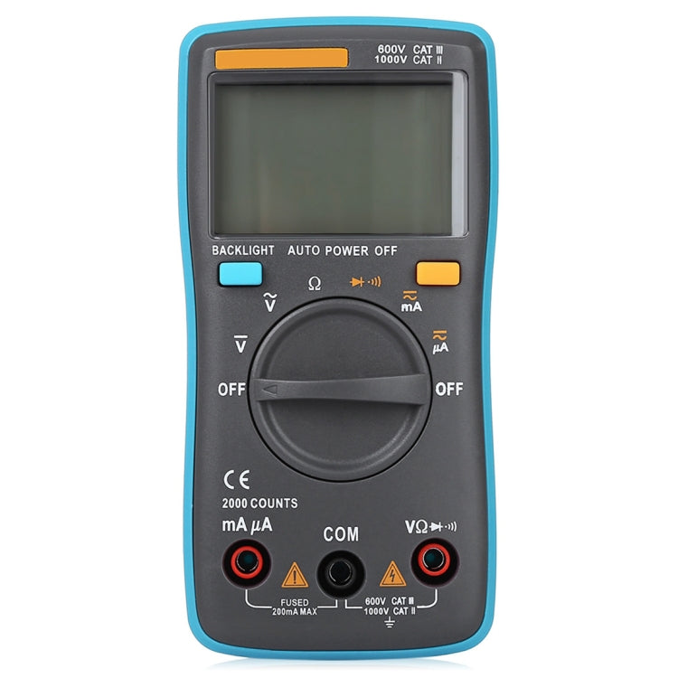 ZT98 CAT III 600V tragbares digitales Multimeter 2000 Zählungen Hintergrundbeleuchtung AC / DC Strom Spannungsprüfer mit LCD-Bildschirm & Halter, ZT98