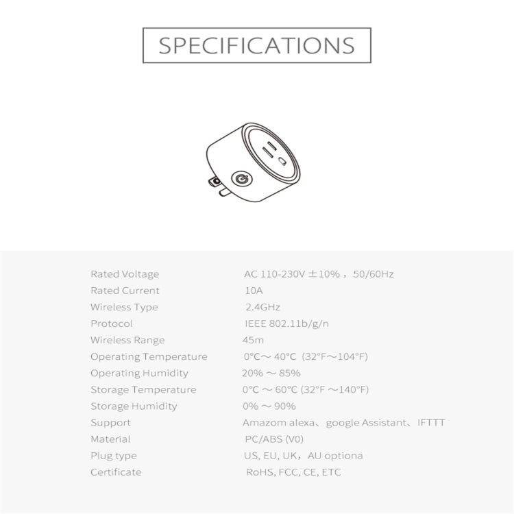 NEO NAS-WR06W WiFi US Smart Steckdose, mit Fernsteuerung Gerät Ein/Aus per App & Zeitfunktion, NAS-WR06W