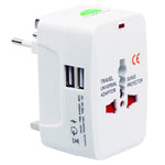 110-250V Multifunktionaler Reise-Universaladapter mit zwei USB-Anschlüssen, EU / UK / US / AU Stecker