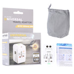 110-250V Multifunktionaler Reise-Universaladapter mit zwei USB-Anschlüssen, EU / UK / US / AU Stecker