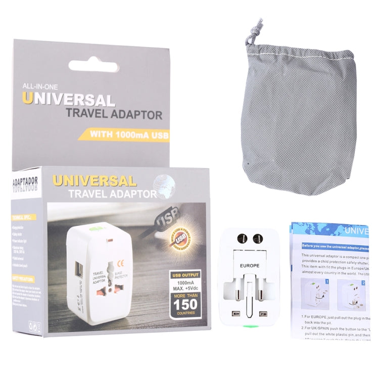 110-250V Multifunktionaler Reise-Universaladapter mit zwei USB-Anschlüssen, EU / UK / US / AU Stecker