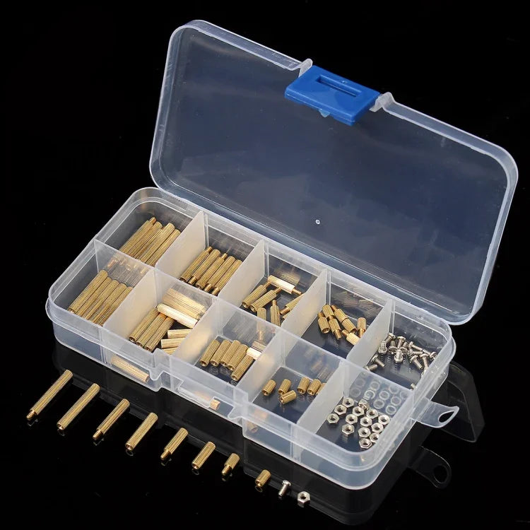 120 Stück M2 Messing Rändelbolzen Abstandsbolzen Außen-/Innengewinde Rundsäulen Distanzstücke für PCB Platinen, M2