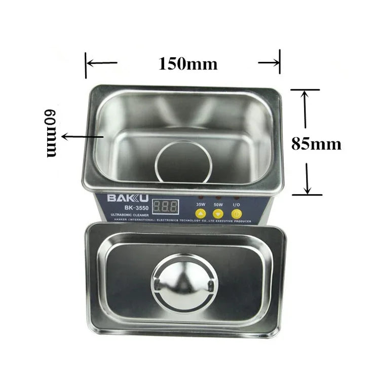 BAKU BK-3550 35W / 50W Adjustable 0.8L LCD Display Ultrasonic Cleaner, AC 110V, US Plug, BK-3550 35W / 50W 0.8L 110V