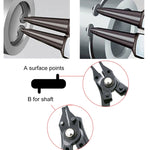4-in-1 Zange 10-15mm Sicherungsring Zangen Kombination Halteclip 45-180 Grad, 4-in-1