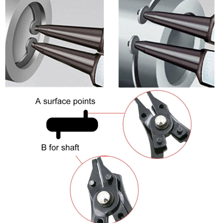 4-in-1 Zange 10-15mm Sicherungsring Zangen Kombination Halteclip 45-180 Grad, 4-in-1