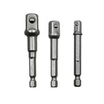 3 Stück/Set Stecknuss Bit Verlängerungsstange Sechskantschaft Adapter Bohrer Muttertreiber Bohrer Bit (1/4, 3/8, 1/2 Zoll), Länge:65-73mm, 3 Stück/Set Länge:65-73mm