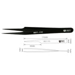 BEST BST-17C Neueste extra lange Präzisions-Wimpernverlängerungs-Volumenpinzette aus Edelstahl, BST-17C