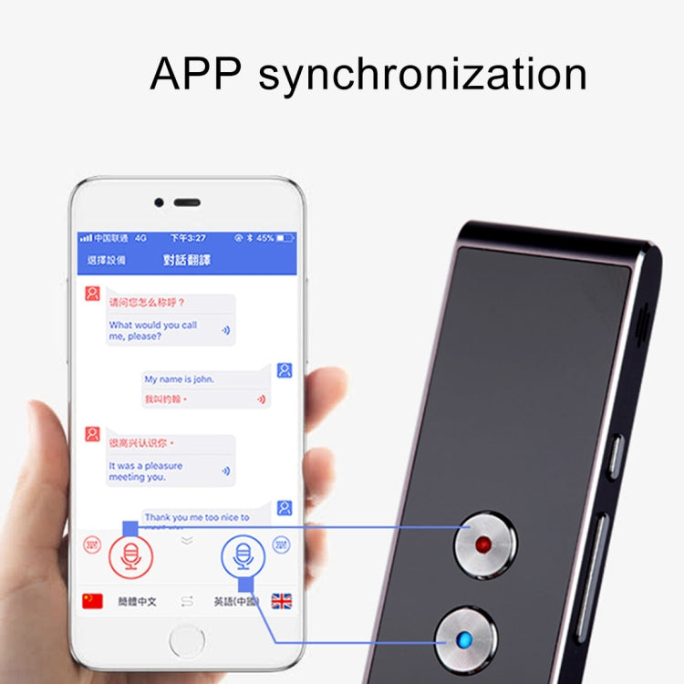 T8 Handheld Smart-Sprachübersetzer, Echtzeit-Sprachübersetzung, Übersetzer mit zwei Mikrofonen, unterstützt 33 Sprachen